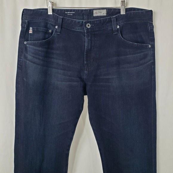 AG Adriano Goldschmied Jeans Mens 38x34 The Graduate Tailored Leg Stretch Blue - Picture 2 of 10